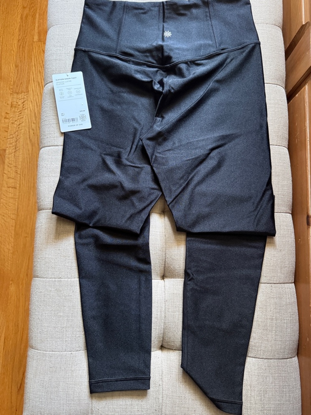 Athleta Black High-Rise Leggings with Logo